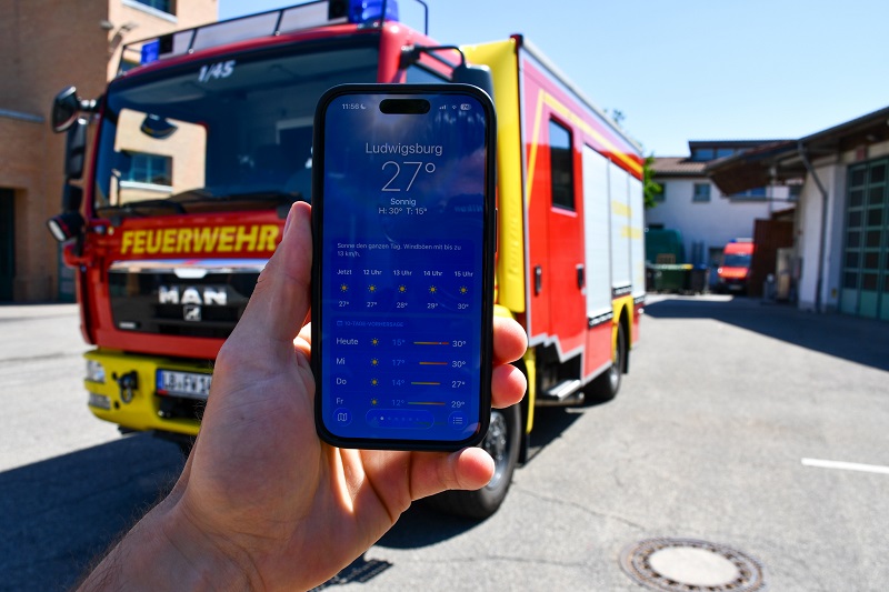 Feuerwehrfahrzeug und Temperatur 