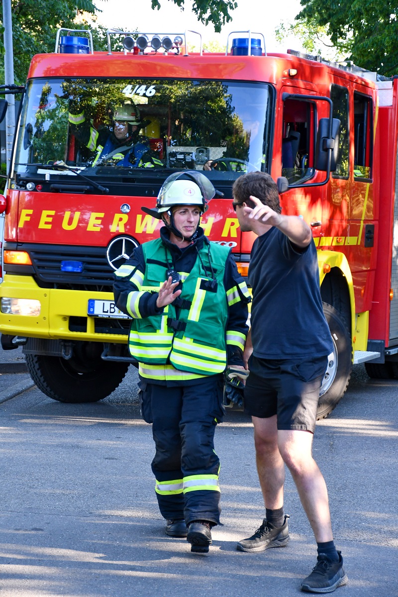 Zugführerin bei der Befragung 